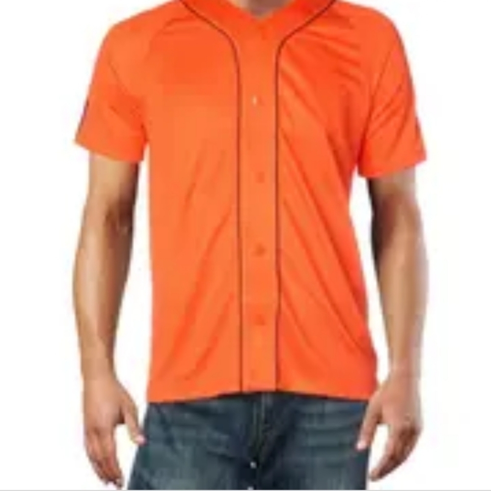NEW Adidas Mesh Baseball Orange Jersey Shirt